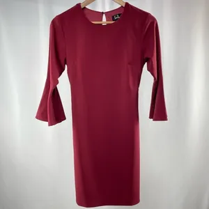 Lulus Last Love Song Tie-Waist Dress in Burgundy Size‎ Small thumbnail 4