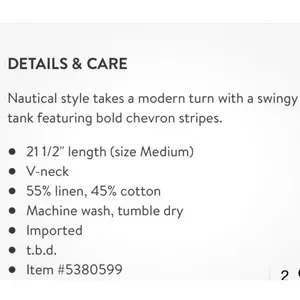 Chic Madewell M Chevron Stripe Swing Tank‎ Linen Blend Top Sleeveless OLDSTOCK thumbnail 6