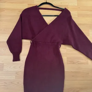 Knit dress by Vici Burgundy Long Sleeves thumbnail 1