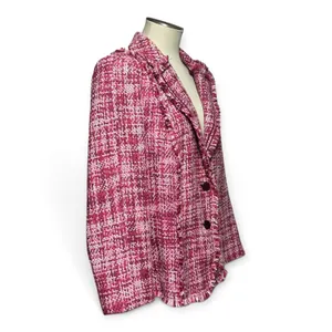 Lane Bryant Wool Blend Blazer Jacket Pink Fringe 22 thumbnail 5