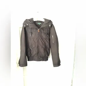 Lauren Ralph Lauren Hooded Down puffer Jacket Coat no faux fur on hoodie sz XS thumbnail 3