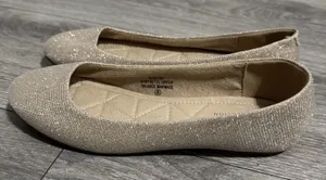 De Blossom Collection Gold Glitter Ballet Flats‎ Shoes Size 8 Women Party thumbnail 1