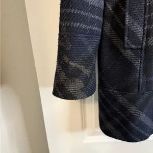 Grey and navy plaid wool Guess coat #wintercoat thumbnail 2