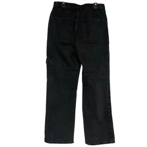 Forever 21 Cargo Denim Jeans Relaxed Straight Leg faded black women’s size 28 thumbnail 2