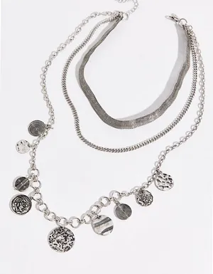 Free people YARROW LAYERED NECKLACE IN MIXED METAL thumbnail 1