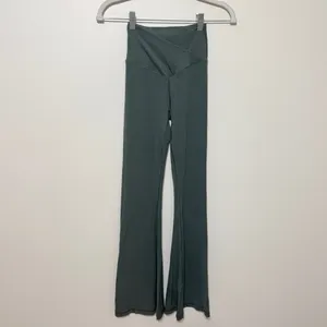 OFFLINE By Aerie Real Me High Waisted Crossover Flare Legging Green Size Small thumbnail 2