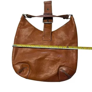 Y2K Michael Kors Buckle Hobo Shoulder Bag Cognac‎ Brown Slouchy Western Country thumbnail 8