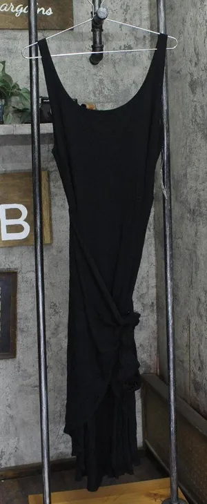 And Now This Womens Plus Sleeveless Knit Wrap Midi Dress MMD020822P Black 2X thumbnail 1