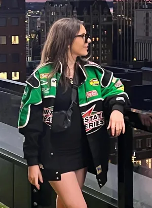 Vintage Nascar Racing Jacket Green Size XL thumbnail 1