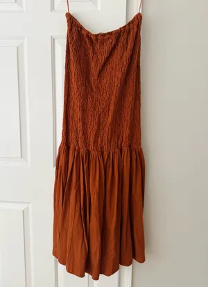 Anthropologie Celandine Strapless Popcorn Midi Dress, Size S/M thumbnail 6