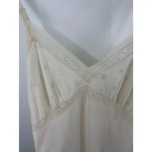 Vintage Snowdon off white lace embroidered lined floral full slip women 40 fairy thumbnail 2