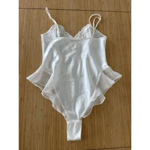 Vintage Victoria's Secret white lace 1 piece lingerie floral beaded design Sz S thumbnail 4