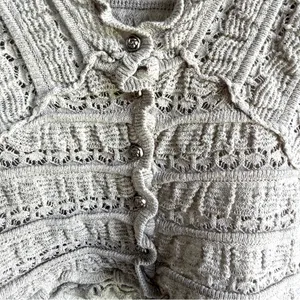 NWT Free People Womens Wild Roses Cardigan Gray Feminine Rose Button Size XS thumbnail 11