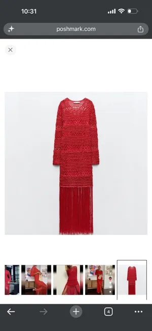 Zara Crochet & Fringe Maxi Dress — Size Medium | Blogger Favorite ❤️ thumbnail 3