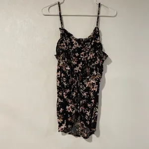 American Rag Cie Floral Cold Shoulder Tank Top Size L Boho Peasant Blouse thumbnail 3