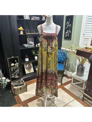 Anthropologie Lovett Tiered Maxi Botanical Dress Size Small Small thumbnail 3