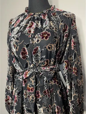 Julia Jordan New Floral Long-Sleeve Mini Dress Whimsigoth L thumbnail 4