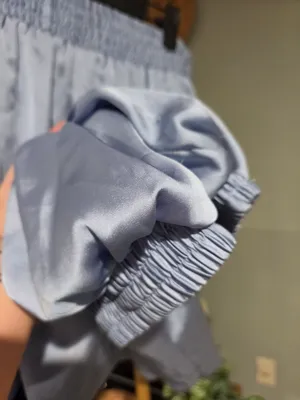 Zara Light Blue Satin Track Pants thumbnail 12