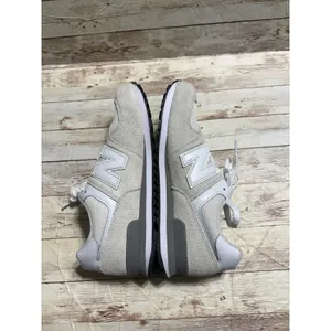 New Balance 574 Sneakers Women's Size 7 White Gray Shoes New thumbnail 6