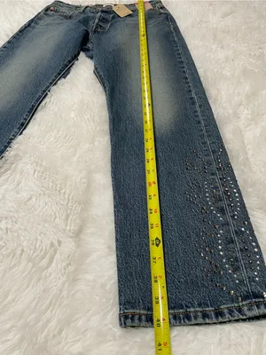 Levi's 501 Relaxed Jeans in Light Blue with Stud Accents thumbnail 4