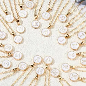 Letter F Necklace Gold Tone Minimalist thumbnail 2
