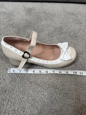 Women’s Chunky Heel Mary Jane Pumps Cute Bow Hearts Round Toe Size 10.5 NEW thumbnail 10
