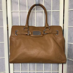 MICHAEL‎ KORS HAMILTON HOBO SHOULDER SATCHEL TOTE BAG Brown LEATHER thumbnail 2