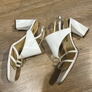 MOVING SALE Ann Marino White Block Heel Sandals thumbnail 6