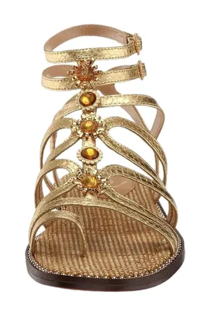 Sam Edelman Tianna Gladiator Sandal Gold Size 7.5 New Without Box thumbnail 1