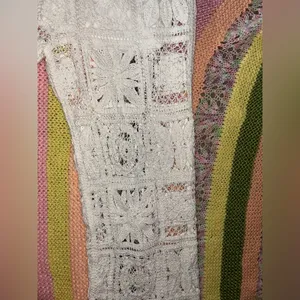 Women's White Crochet Pants Size L thumbnail 6