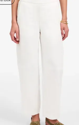 Madewell Pants Womens XL Linen Drawstring Elastic Waist Cropped Lightweight Casu thumbnail 1