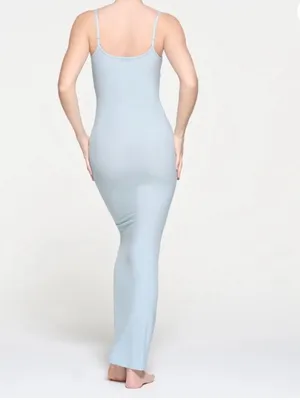 Skims SOFT LOUNGE LONG SLIP DRESS blue rare ribbed new spring maxi thumbnail 4