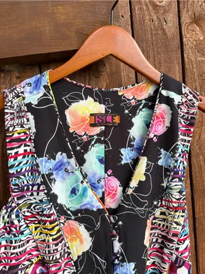 Isle by Melis Kogan Colorful Patchwork Sleeveless Dress thumbnail 2