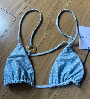 Light Blue Daisy Triangle Bikini Top thumbnail 1