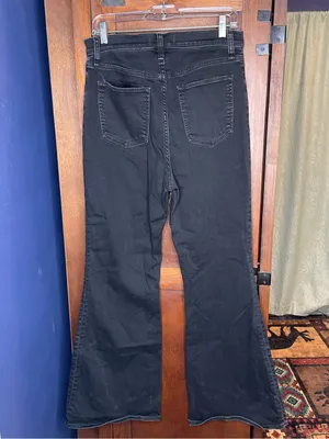 Abercrombie Curve Love Flare Jeans Ultra High Rise Black Wash Grunge Size 31 12 thumbnail 4