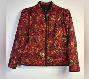 RQT Women's Sz XL Multicolored Quilted Full Zip Up Puffer Jacket thumbnail 1