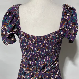 New Band Of The Free Floral Print Crossover Waist Mini Dress Purple Size Medium thumbnail 14