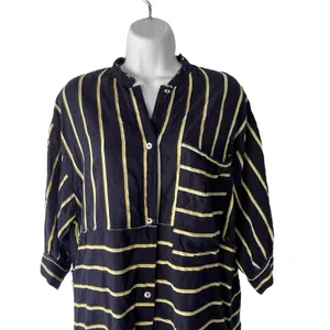 Intimately Free People Size XS Navy‎ Blue High Low Striped Blouse Tunic thumbnail 2