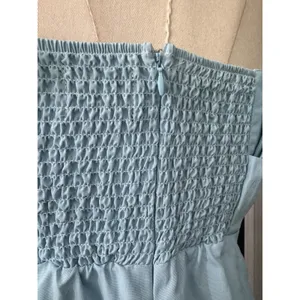 DO + BE Strapless Pleated Ruffle Mini Dress Light Blue Size Large Party Bodycon thumbnail 10