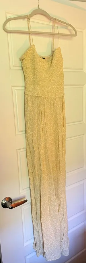 Free People Yellow Spaghetti-Strap Jumpsuit thumbnail 1