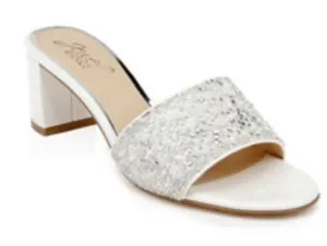 Jewel Badgley Mischka Women Della Evening Slide Sandals Size 7.5 White thumbnail 1