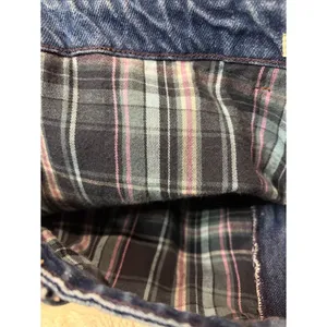 L.L.Bean Original Fit Relaxed 100% Cotton Plaid Lined Elastic Waist Jeans SZ 18W thumbnail 6