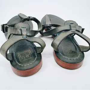 Frye Taylor Sandals‎ Leather Thong Blue/Green Women’s 8.5 Bohemian thumbnail 4
