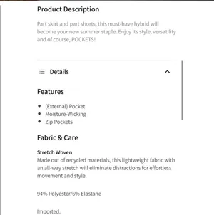 Fabletics White Pleated Skort thumbnail 6