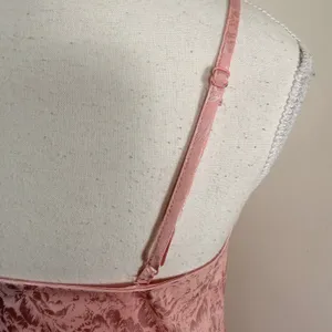 Garage Blush Pink Floral Satin Jacquard Slip Dress Mini V-Neck Adjustable Straps thumbnail 5