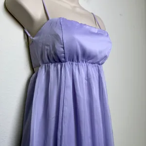 Lucy in the‎ Sky Women Coquette Babydoll Dress Small Purple Chiffon Girlcore thumbnail 4