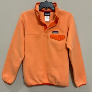 Vtg Patagonia Synchilla Snap-T Fleece Pullover Peach Ladies Sz S thumbnail 1