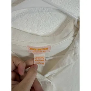 Brooks Brothers Vintage Polo Shirt Womens Size Medium White Logo USA thumbnail 4