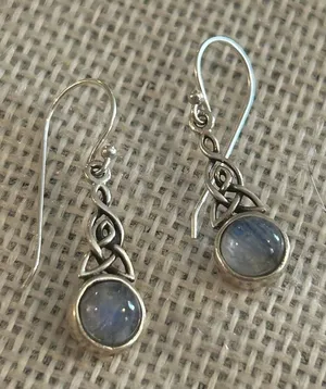 Lot a620 925 sterling silver earrings 1 1/4 inch long thumbnail 1