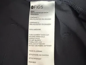 FIGS High Waisted Zamora Jogger Scrub Pants XS Gray Red Drawstring thumbnail 4